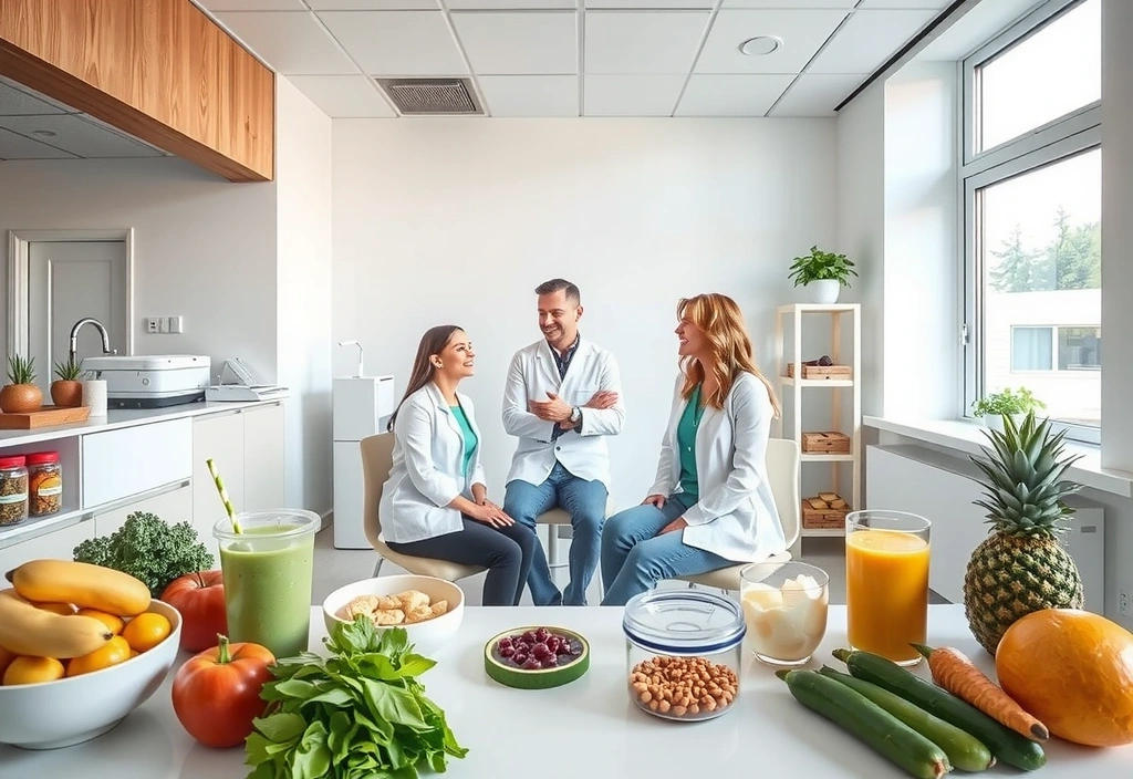 Cabinet nutrition moderne équipe professionnelle